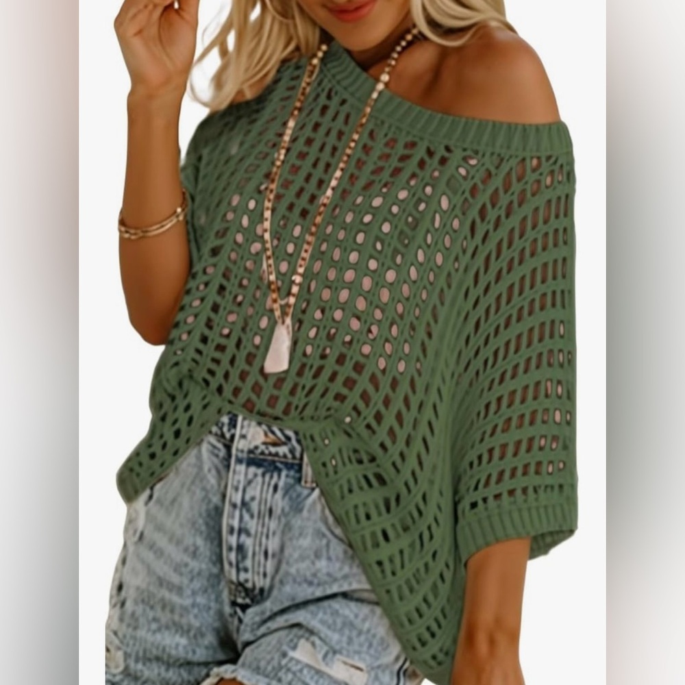 Women's Oversized Green Knit Sweater